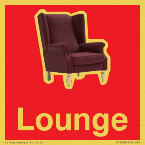 Lounge Dementia Friendly Sign Red
